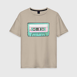 Женская футболка оверсайз Музыкальная кассета - олды поймут