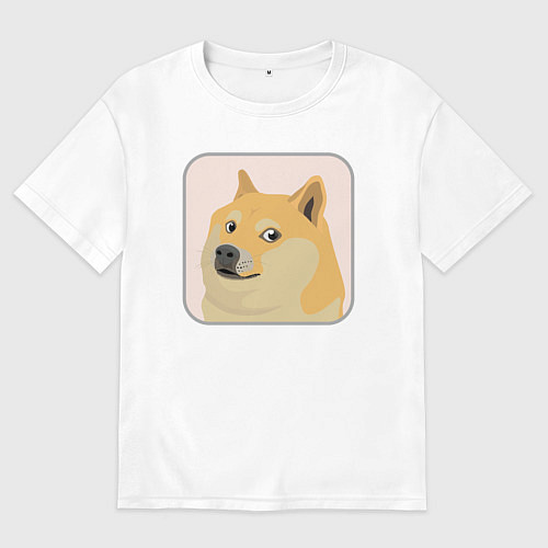 Женская футболка оверсайз Аватар пёсика Доге / Белый – фото 1