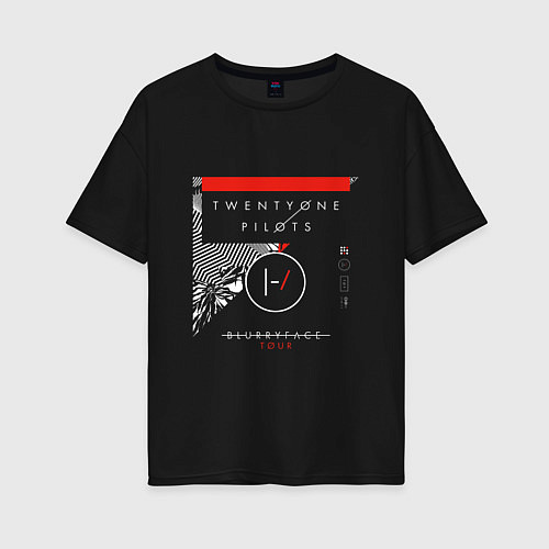 Женская футболка оверсайз BLURRYFACE TOUR / Черный – фото 1