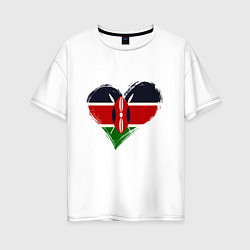 Женская футболка оверсайз Сердце - Кения