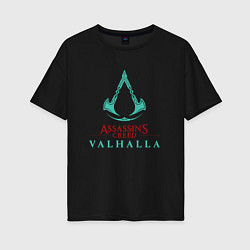 Женская футболка оверсайз Assassins Creed Valhalla - logo