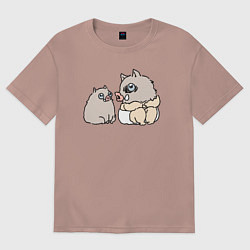 Футболка оверсайз женская Малыш иноске, цвет: пыльно-розовый