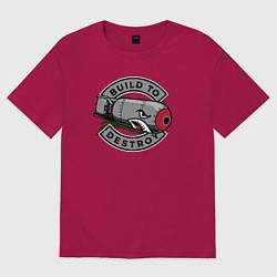 Женская футболка оверсайз Build to destroy