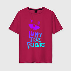 Футболка оверсайз женская Happy Three Friends - NEON, цвет: маджента