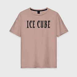 Футболка оверсайз женская Ice Cube - logo, цвет: пыльно-розовый