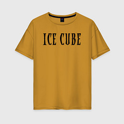 Футболка оверсайз женская Ice Cube - logo, цвет: горчичный