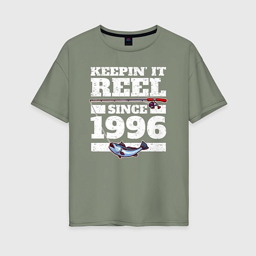 Женская футболка оверсайз Держу катушку с 1996 года / Авокадо – фото 1
