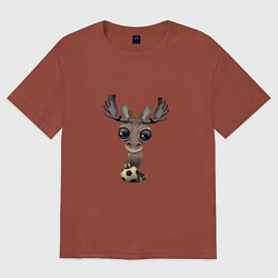 Женская футболка оверсайз Футбол - Лось