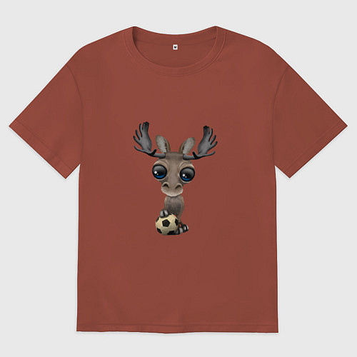 Женская футболка оверсайз Футбол - Лось / Кирпичный – фото 1