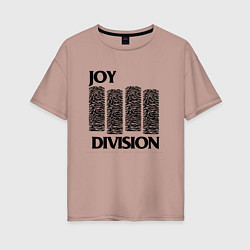 Футболка оверсайз женская Joy Division - rock, цвет: пыльно-розовый