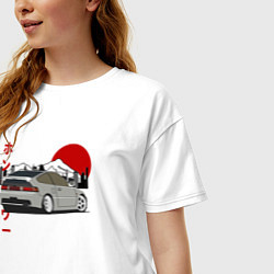 Футболка оверсайз женская Honda Crx Retro JDM, цвет: белый — фото 2