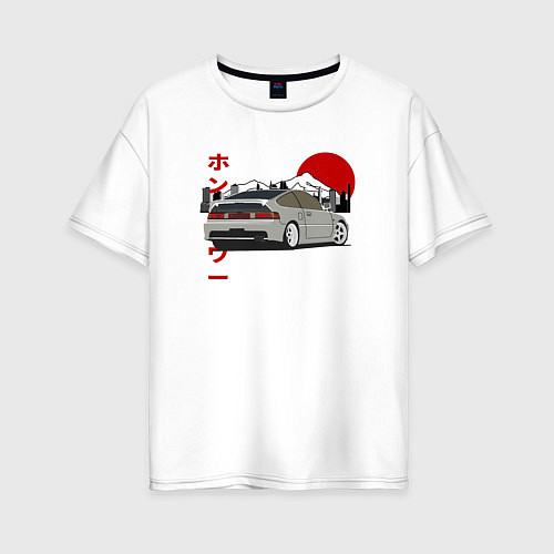 Женская футболка оверсайз Honda Crx Retro JDM / Белый – фото 1