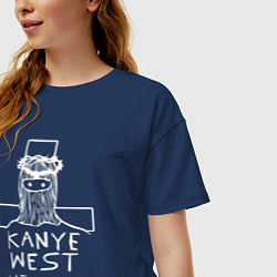 Футболка оверсайз женская Kanye west - kanye west yeezus, цвет: тёмно-синий — фото 2