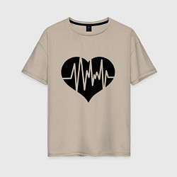 Женская футболка оверсайз Кардиограмма сердца