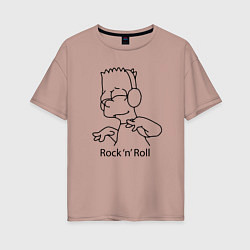 Женская футболка оверсайз Bart Simpson - Rock n Roll