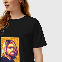 Футболка оверсайз женская Nirvana - Cobain, цвет: черный — фото 2