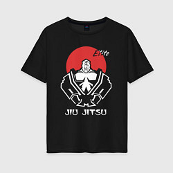 Женская футболка оверсайз Jiu-Jitsu red sun