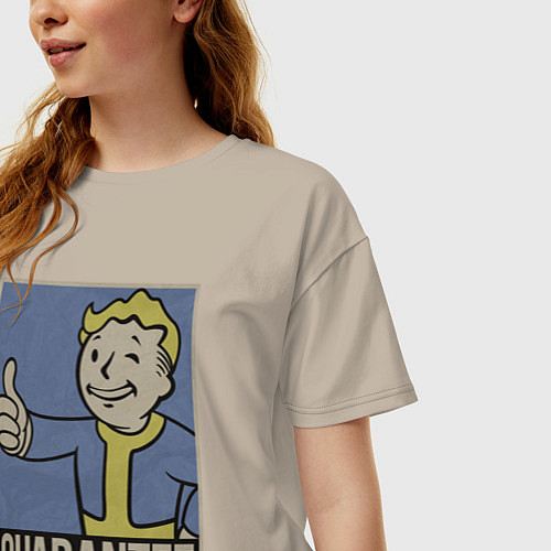 Женская футболка оверсайз Vault guarantee boy / Миндальный – фото 3