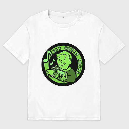 Женская футболка оверсайз Fallout pip - boy radio / Белый – фото 1