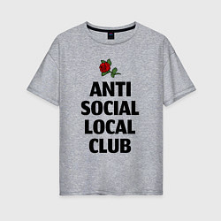 Женская футболка оверсайз Anti social local club