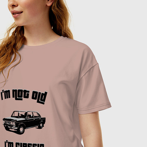 Женская футболка оверсайз Im Classic 2106 / Пыльно-розовый – фото 3