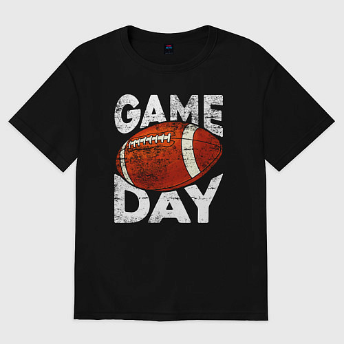 Женская футболка оверсайз День игры в американский футбол / Черный – фото 1