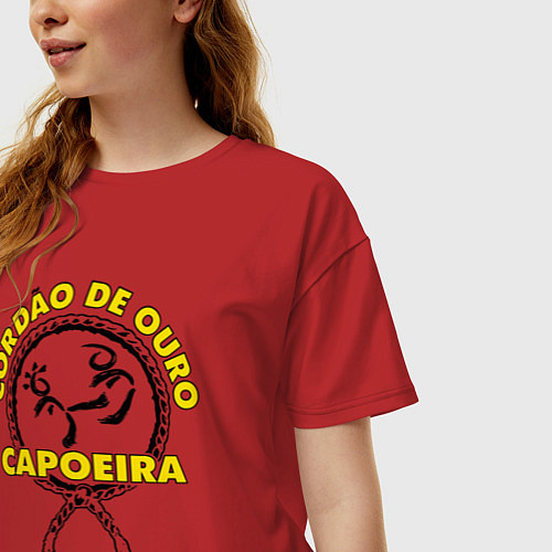 Женская футболка оверсайз Capoeira Cordao de ouro / Красный – фото 3