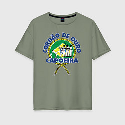 Футболка оверсайз женская Cordao de ouro Capoeira flag of Brazil, цвет: авокадо