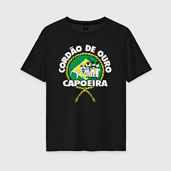 Футболка оверсайз женская Capoeira - Cordao de ouro flag of Brazil, цвет: черный