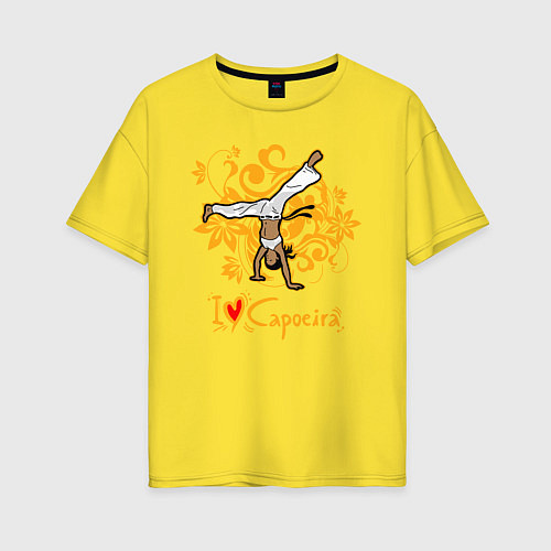 Женская футболка оверсайз I love Capoeira - fighter / Желтый – фото 1