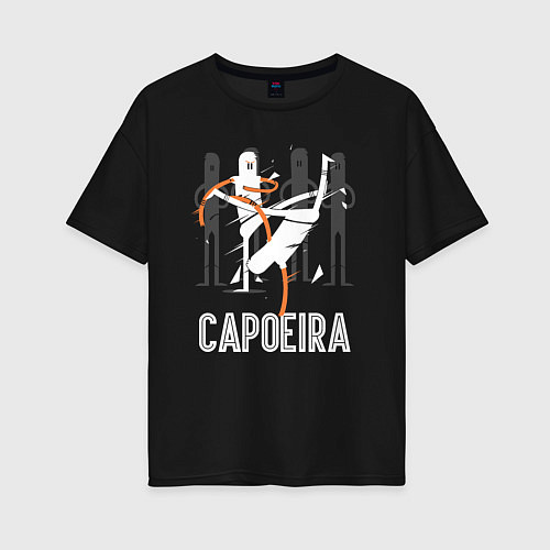 Женская футболка оверсайз Capoeira - contactless combat / Черный – фото 1