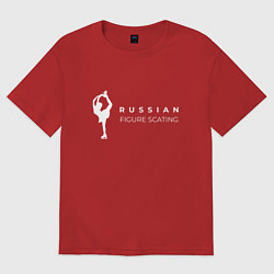 Футболка оверсайз женская Figure skating of Russia, цвет: красный