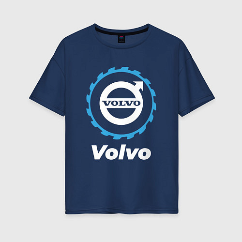 Женская футболка оверсайз Volvo в стиле Top Gear / Тёмно-синий – фото 1