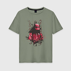 Женская футболка оверсайз Странный человек в дыму