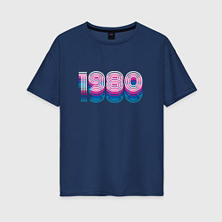 Женская футболка оверсайз 1980 год ретро неон