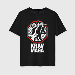 Женская футболка оверсайз Krav-maga octagon - ring