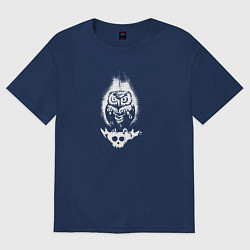Футболка оверсайз женская Evil owl, цвет: тёмно-синий
