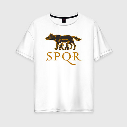 Женская футболка оверсайз Капитолийская волчица SPQR / Белый – фото 1
