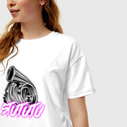 Футболка оверсайз женская JDM турбина stututu, цвет: белый — фото 2