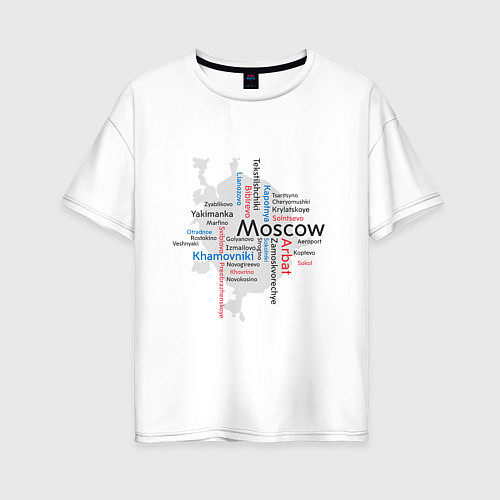 Женская футболка оверсайз Moskau / Белый – фото 1