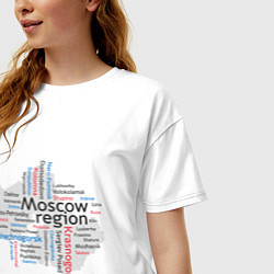 Футболка оверсайз женская Moscow region, цвет: белый — фото 2