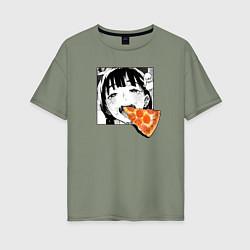 Женская футболка оверсайз Любитель пиццы пепперони