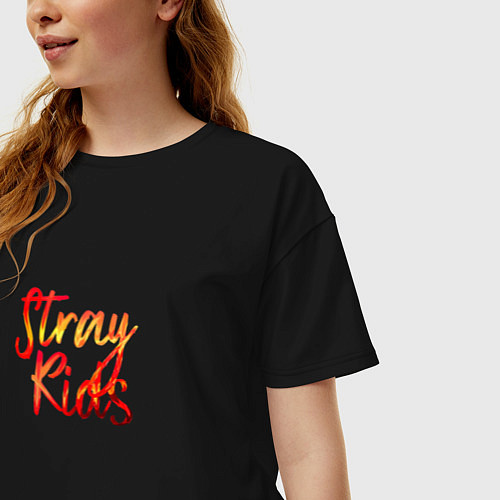 Женская футболка оверсайз Circus Stray Kids / Черный – фото 3