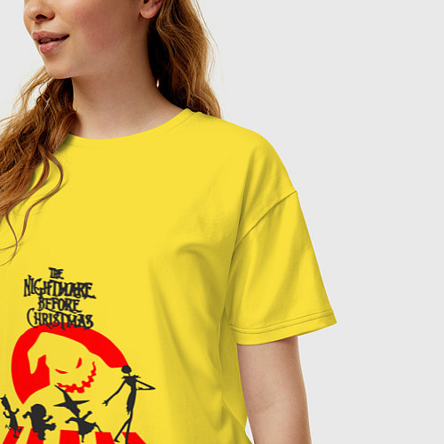 Женская футболка оверсайз Кошмар перед рождеством / Желтый – фото 3