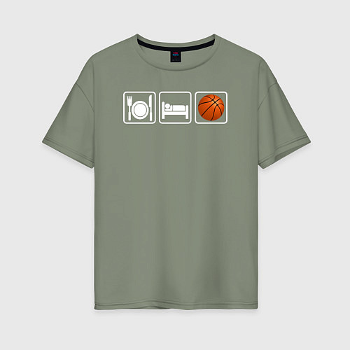 Женская футболка оверсайз Есть Спать Баскетбол / Авокадо – фото 1