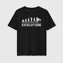 Женская футболка оверсайз Мото-эволюция