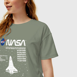 Футболка оверсайз женская Nasa ракета, цвет: авокадо — фото 2