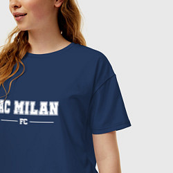 Футболка оверсайз женская AC Milan football club классика, цвет: тёмно-синий — фото 2