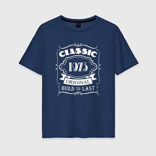 Женская футболка оверсайз 1973 - classic / Тёмно-синий – фото 1