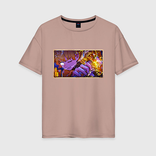 Женская футболка оверсайз Зеницу бог грома - Клинок / Пыльно-розовый – фото 1